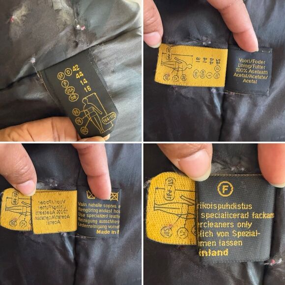 Vintage Friitala Blue Leather Bomber Jacket Size 14 - Picture 11 of 16